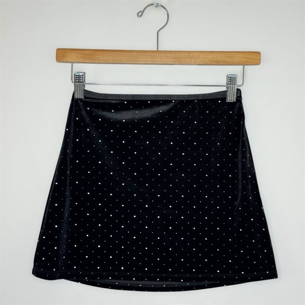 Art Class Black Glitter Dot Skirt M